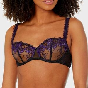 NWT Aubade  Underwired Bra Lace Luxury Lingerie, Dark Orchid with Box. Size 34C
